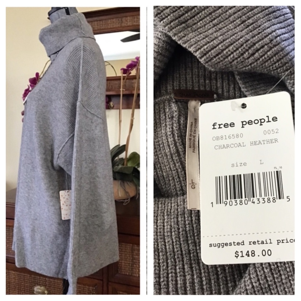 Free People Softly Structured Tunic Sweater.  NWT. - Picture 7 of 8
